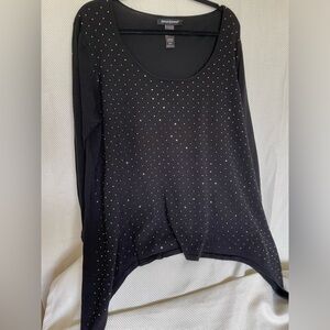 Ashley Stewart black long sleeve Sweater with sparkly rhinestones 22/24
